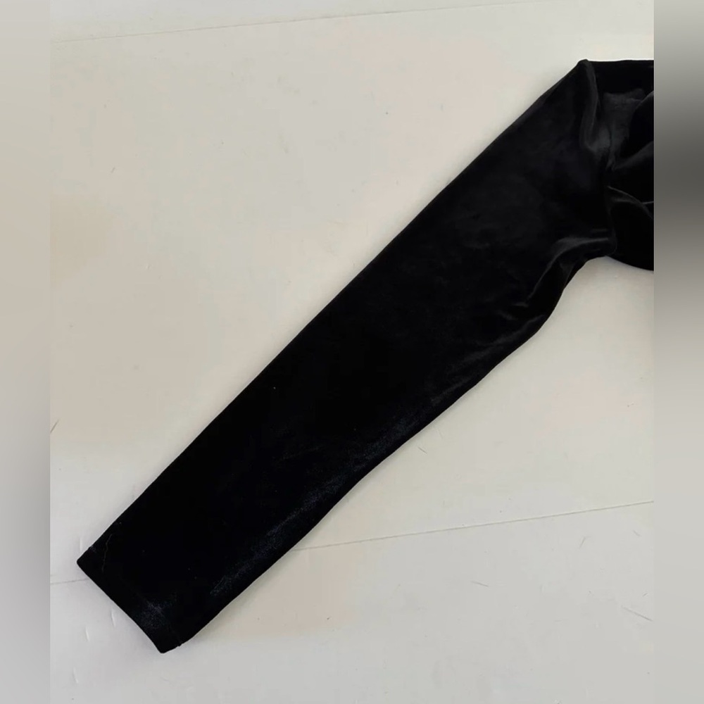 White House Black Market Black Velvet Long Sleeve Cross Front Tunic size Medium - Picture 5 of 5